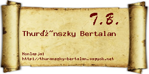 Thuránszky Bertalan névjegykártya